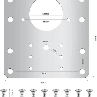 VintFun® Cabinet Hinge Repair Plate Kit 10pcs Side Plate Repair Piece Bracket door Hinge Fix cantilever hinge for Protecting Wooden Furniture and Kitchen Cabinet Door 60 Screws 1pcs Screwdriver7.jpg
