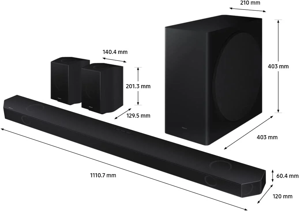 Samsung 9.1.4Ch Wireless Soundbar with Dolby Atmos/DTS:X 4 Up Firing Speakers In Built Subwoofer Bluetooth Connectivity Black - Image 7