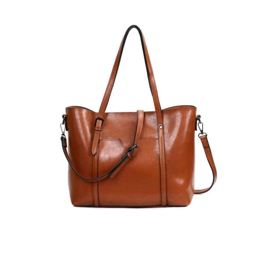 Women's Vintage Style PU Leather Work Tote