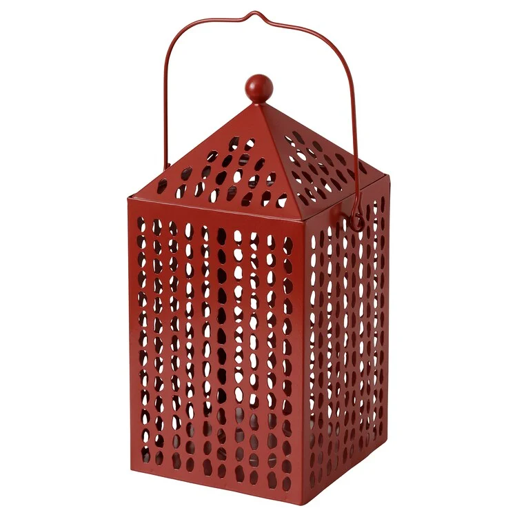Lantern for tealight, red, 31 cm
