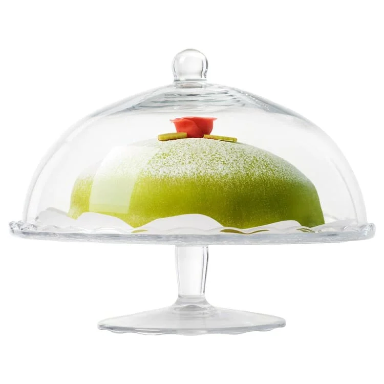 Clear Glass Cake Stand with Lid