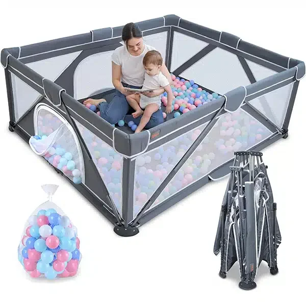 Babies and Toddlers Yobear playpen + 50 ocean balls + 2 handles
