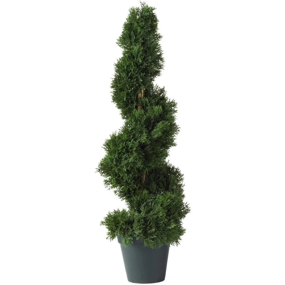 Artificial Plants Green Spiral Cypress Tree Potted
