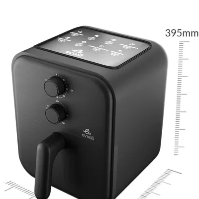 Evvoli Air Fryer 3.8 Liters with Timer Temperature Adjustable Control and 8 Preset Programs 1600W EVKA AF3801B Black9.jpg