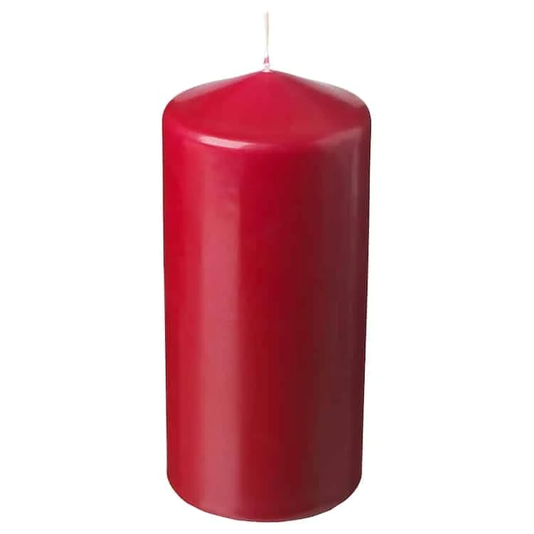 Unscented pillar candle, red, 45 hr