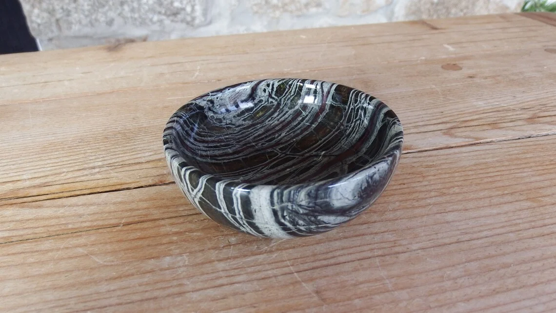 Vintage Cornish Serpentine Pin Dish Trinket Bowl