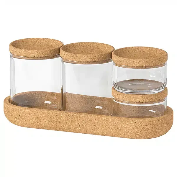 Jar with Lid and Tray Set