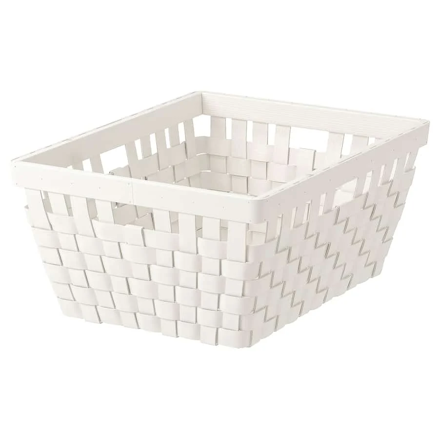 Basket, white, 38x29x16 cm