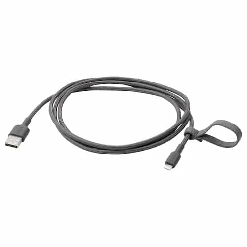 USB-A to lightning, dark grey