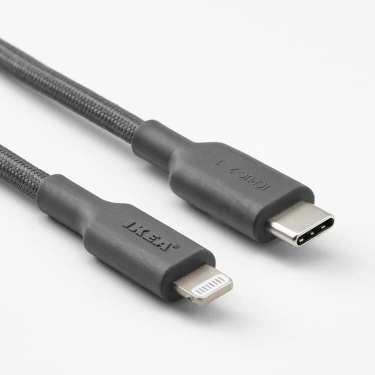 USB-C to lightning, dark grey, 1.5 m