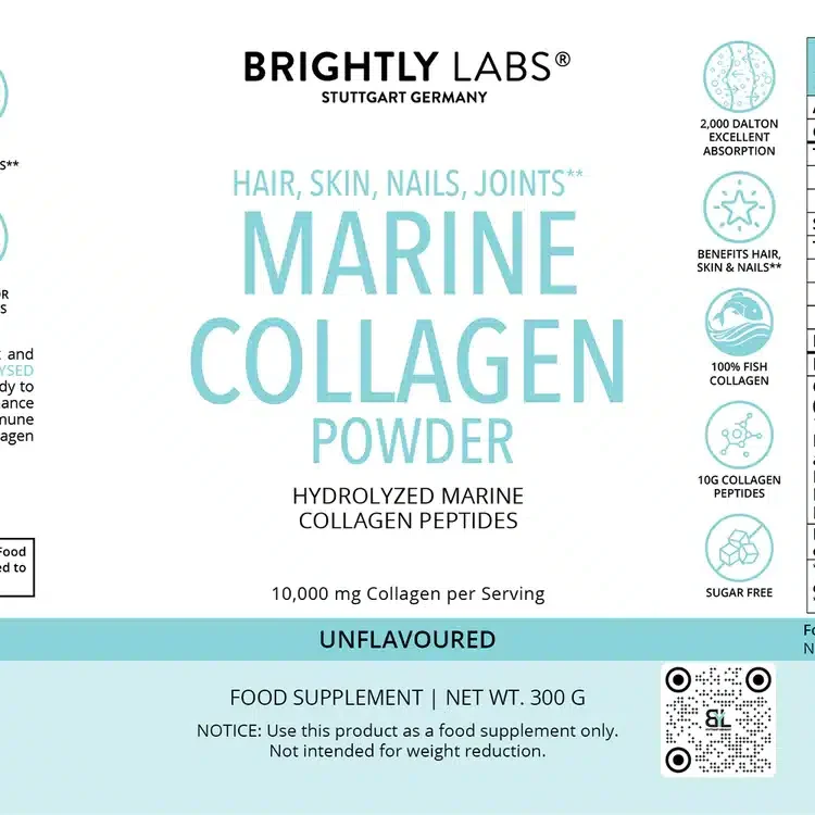 Bright labs Marine Collagen Powder Unflavoured for hair, skin, nails and joints - Image 4