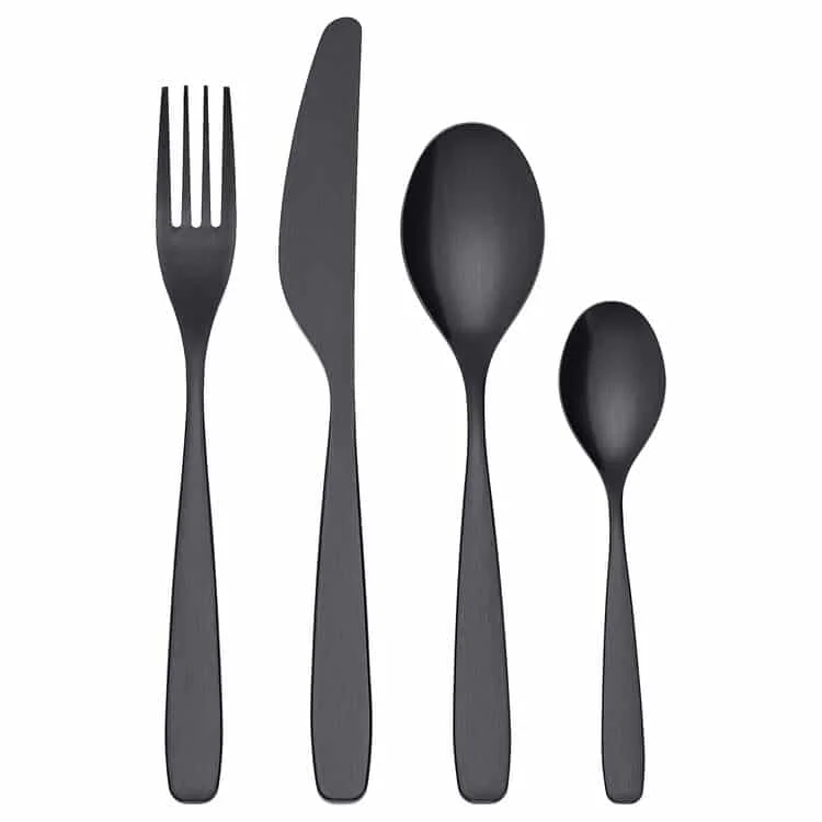 24-piece cutlery set, black