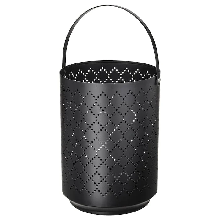Lantern for block candle, black, 22 cm