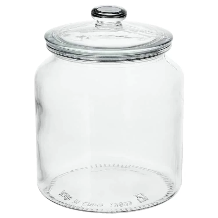 Jar with lid, clear glass, 1.9 l