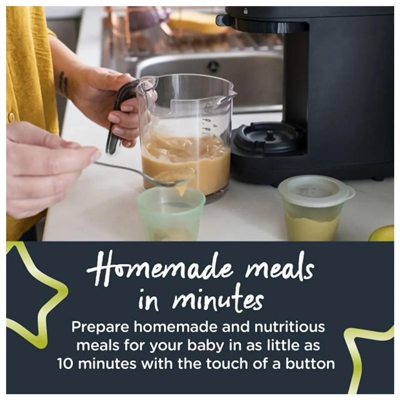 Tommee Tippee Quick Cook 6 in 1 Baby Food Maker Black 500 ml